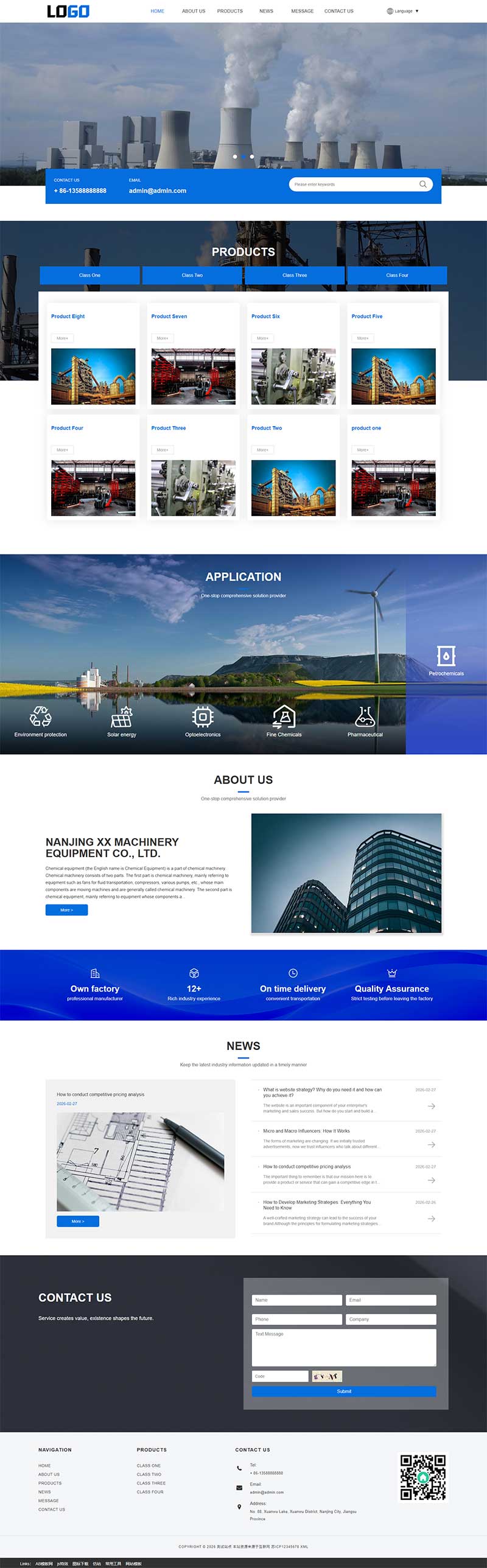 (自适应手机端)多语言网站模板 外贸网站模板下载 - 自动翻译