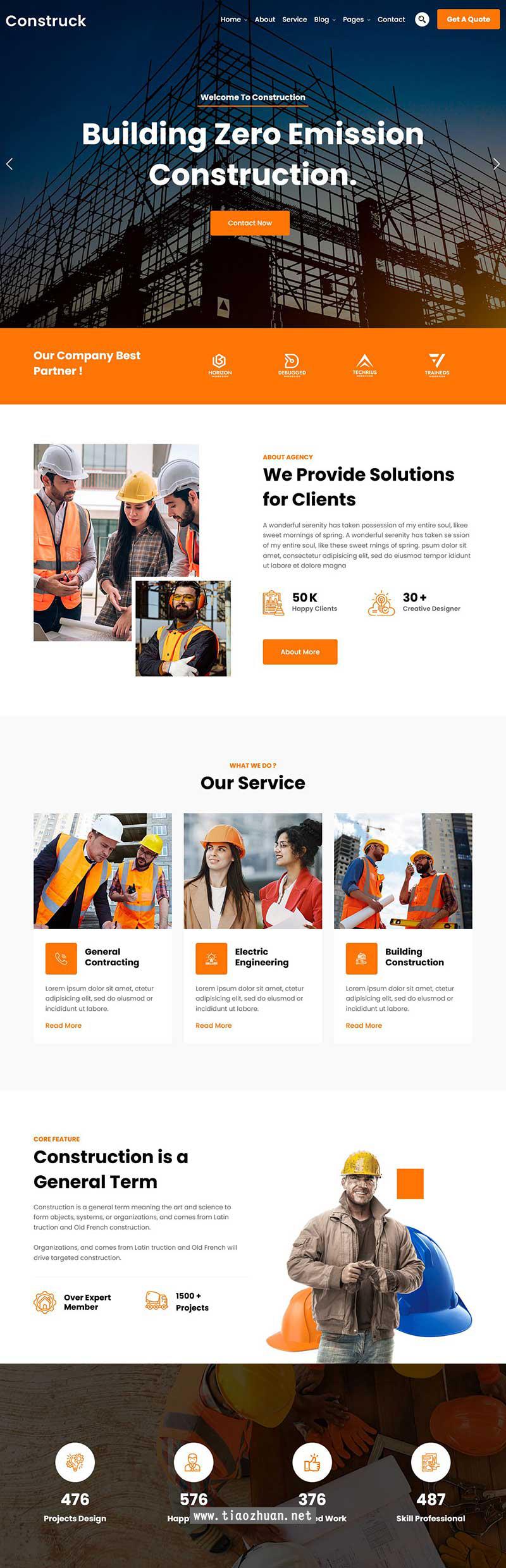 环保建筑与施工服务响应式前端静态html网站模板