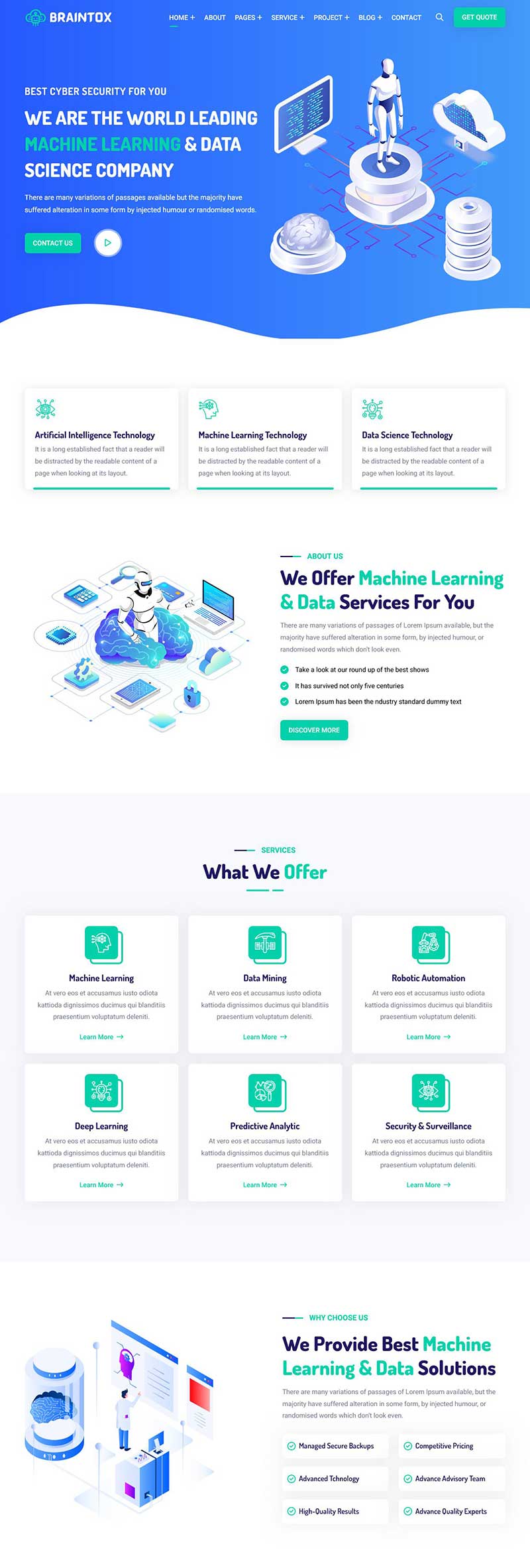 AI机器人数字科技公司网站前端html静态模板