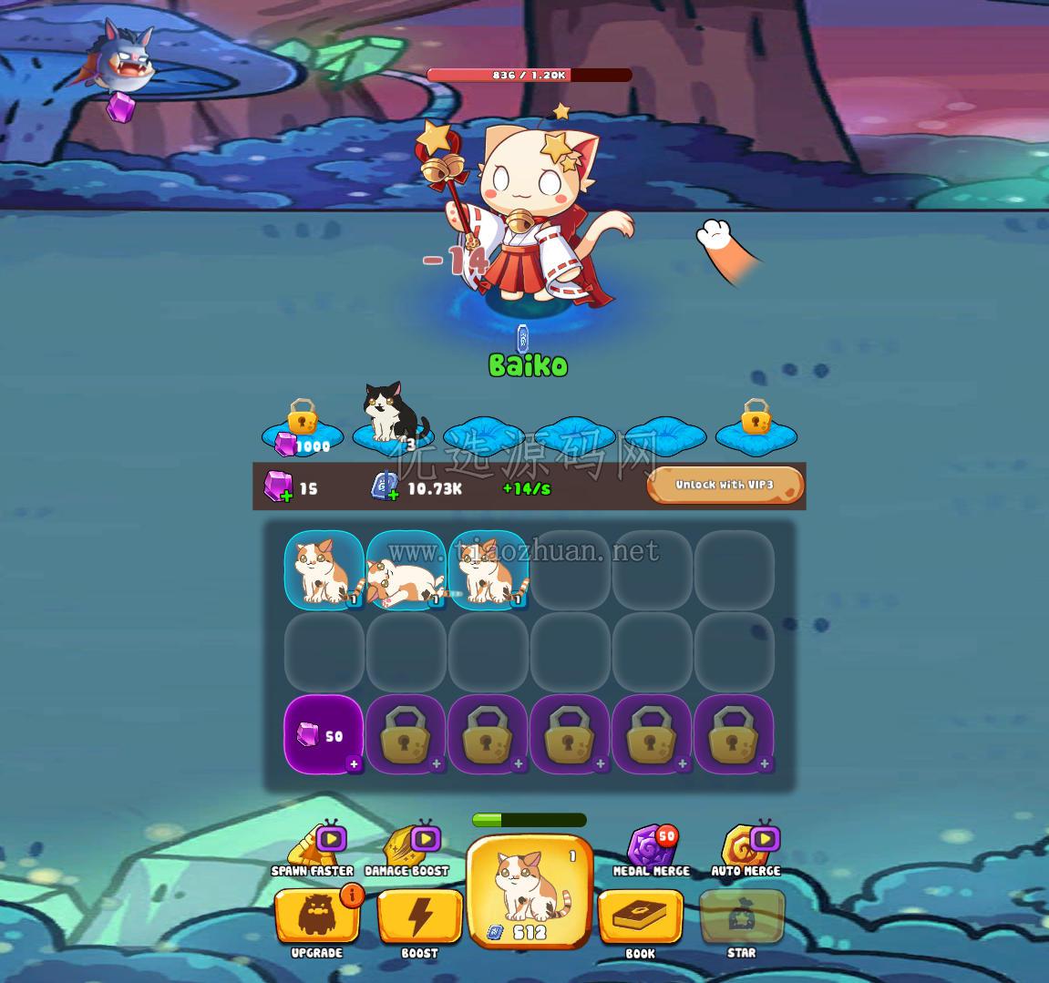 萌猫合并卡牌Unity游戏源码