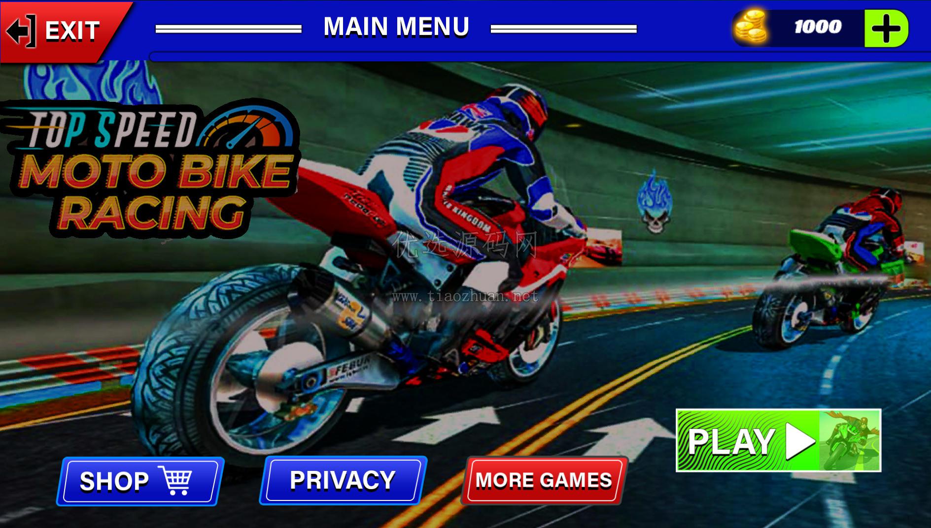 《Impossible Moto Bike Racing Stunts》unity源码
