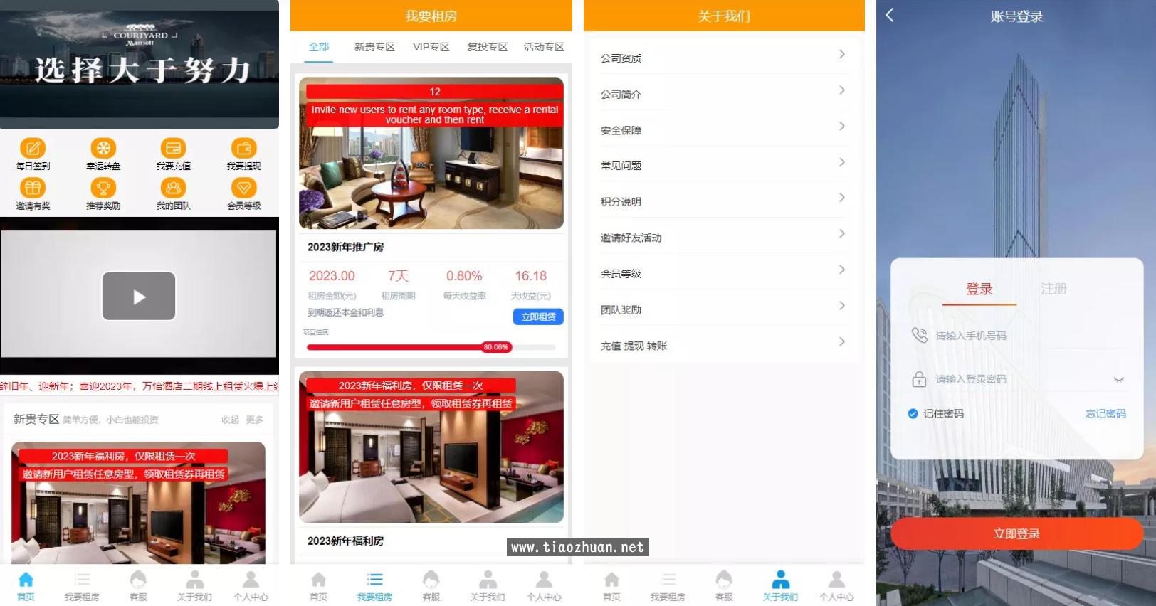 定制酒店源码理财投资+酒店投资+前端编译后