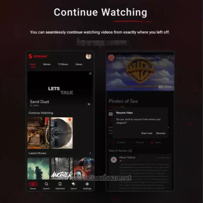 Flutter影视节目流媒体点播APP源码会员制订阅后端WordPress